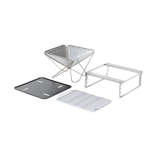 SNOW PEAK TAKIBI CAMPFIRE AND GRILL SET!
